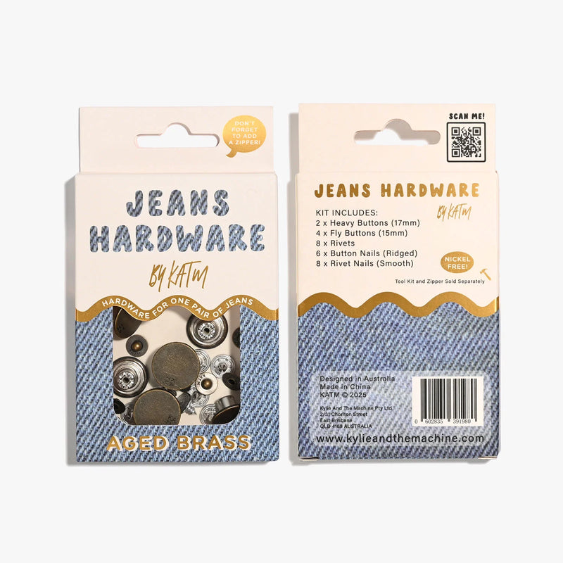 Jeans Hardware Kit | Aged Brass