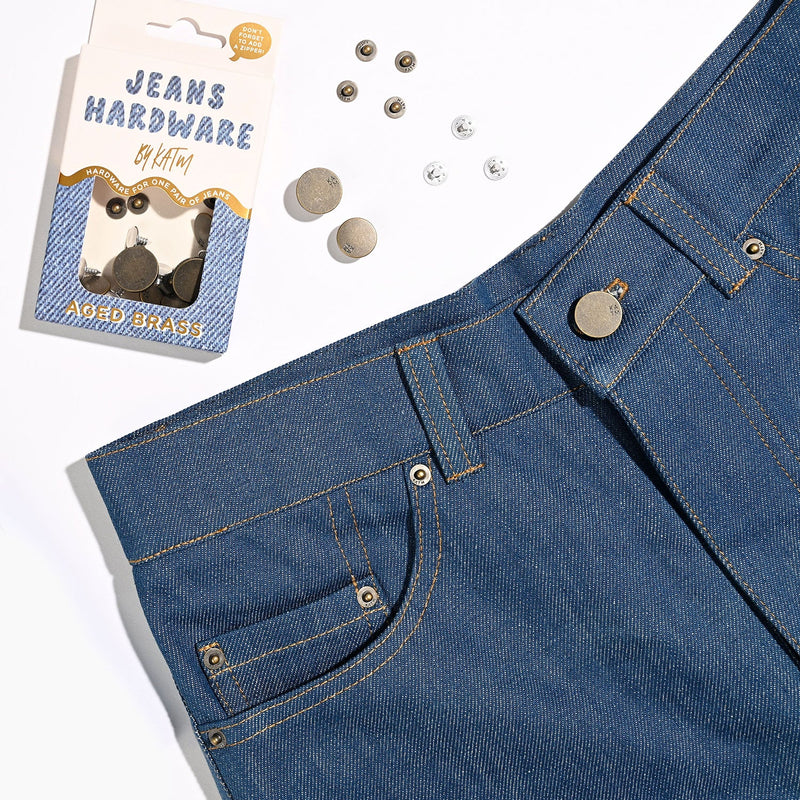 Jeans Hardware Kit | Aged Brass