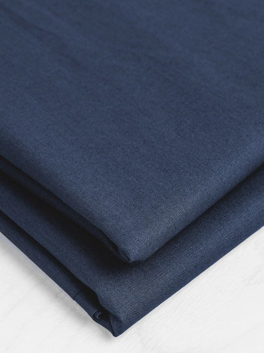 Lightweight Silky Cotton Poplin - Dark Slate Blue by Core Fabrics