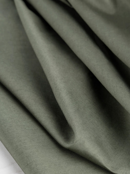 Lightweight Silky Cotton Poplin - Olive by Core Fabrics