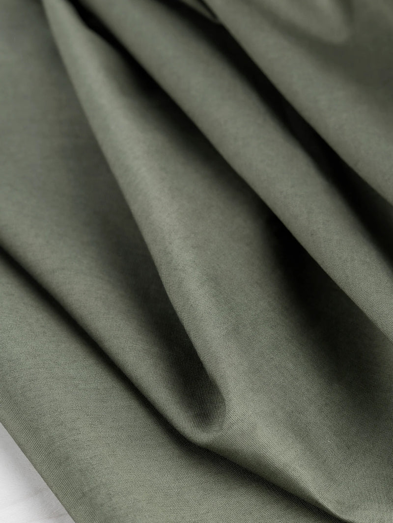 Lightweight Silky Cotton Poplin - Olive by Core Fabrics