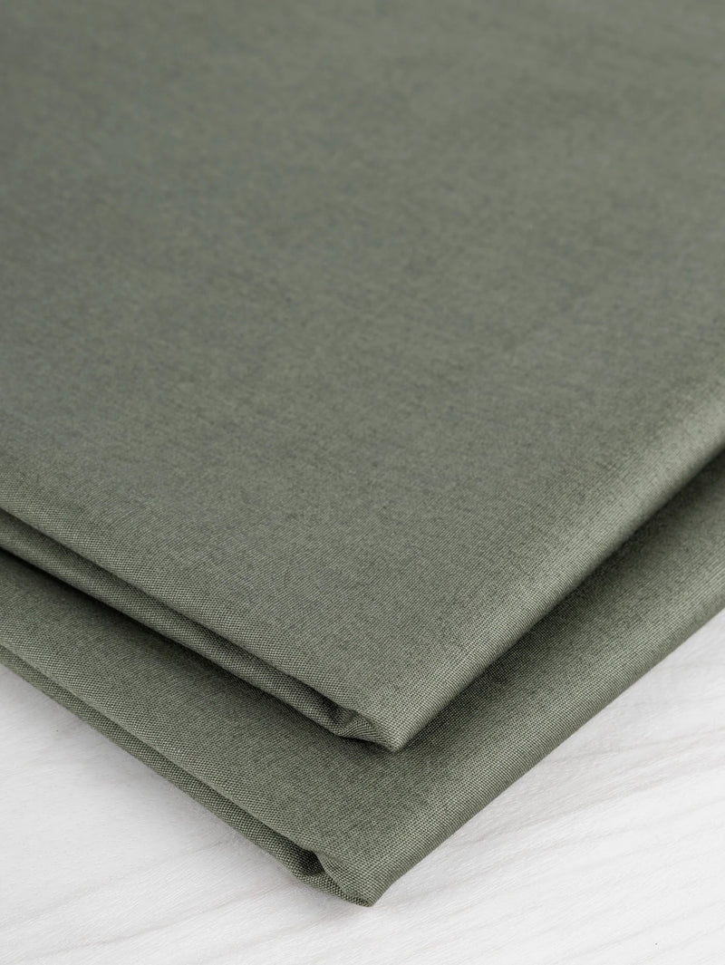 Lightweight Silky Cotton Poplin - Olive by Core Fabrics