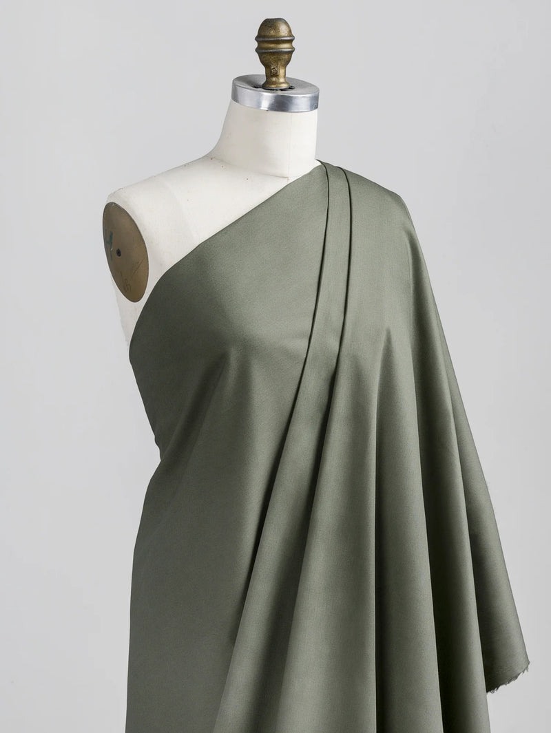Lightweight Silky Cotton Poplin - Olive by Core Fabrics