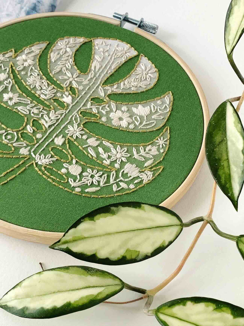 Monstera Embroidery Kit by Rikrack