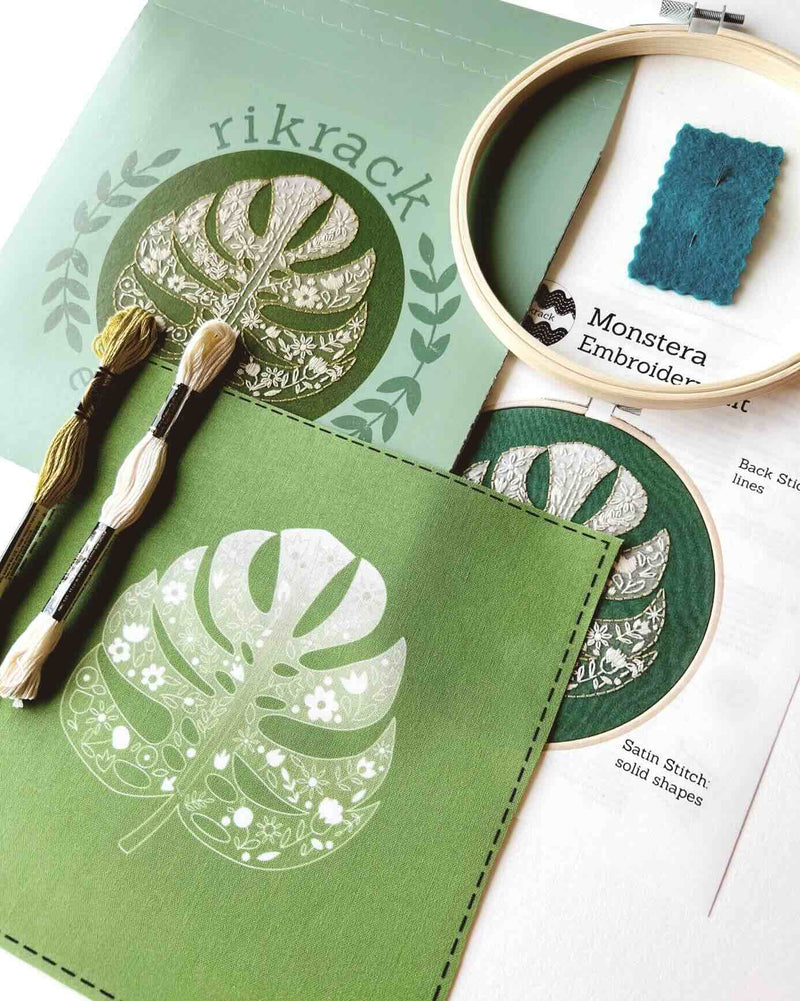 Monstera Embroidery Kit by Rikrack