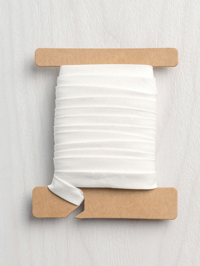 Double-Fold Cotton Poplin Bias Tape - 10 mm (3/8") wide - Cream by Core Fabric