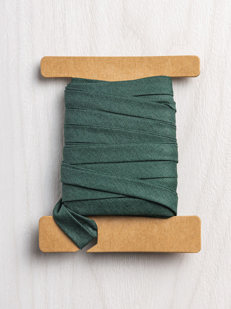 Double-Fold Cotton Poplin Bias Tape - 10 mm (3/8") wide - Forest by Core Fabrics