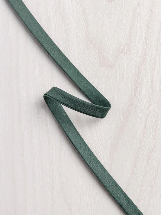 Double-Fold Cotton Poplin Bias Tape - 10 mm (3/8") wide - Forest by Core Fabrics