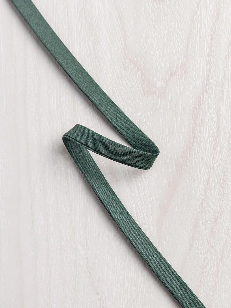 Double-Fold Cotton Poplin Bias Tape - 10 mm (3/8") wide - Forest by Core Fabrics