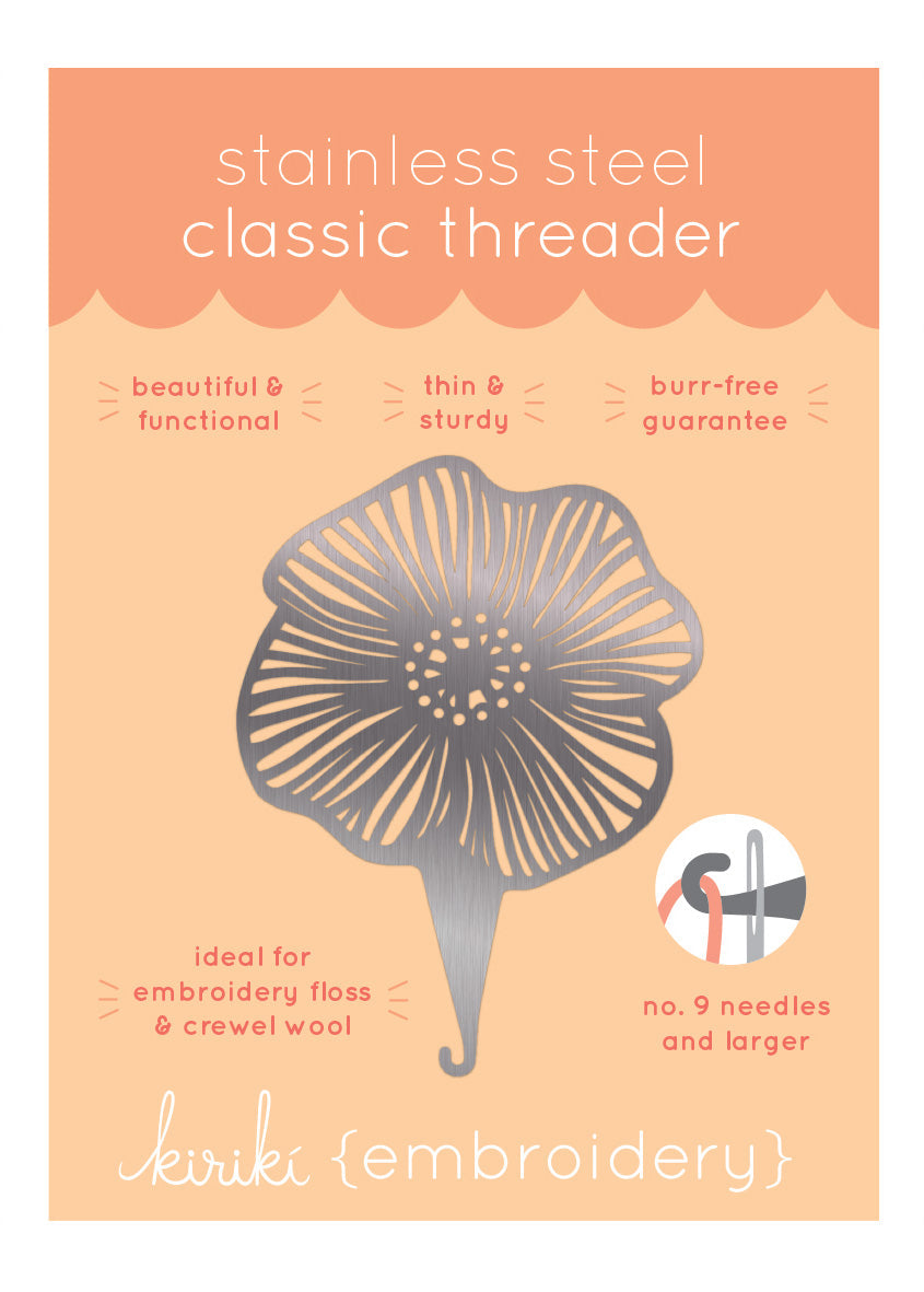 Stainless Steel Classic Threader Poppy by Kiriki