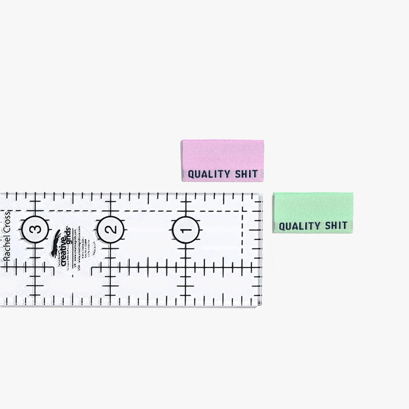 'Quality Shit' Pastel Woven Sewing Labels