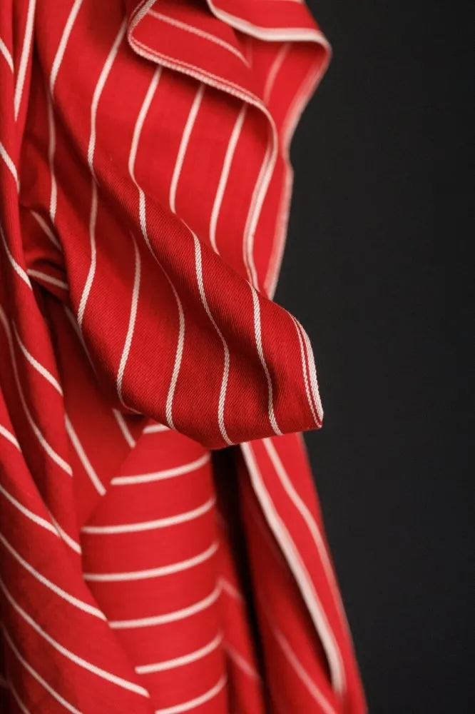 Red Stripe Handloom Twill