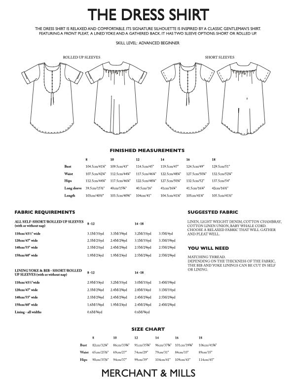 Dress Shirt PDF Pattern by Merchant & Mills