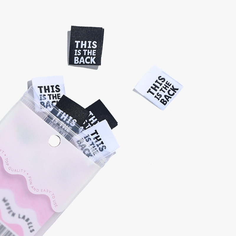 'This Is The Back' Woven Sewing Labels