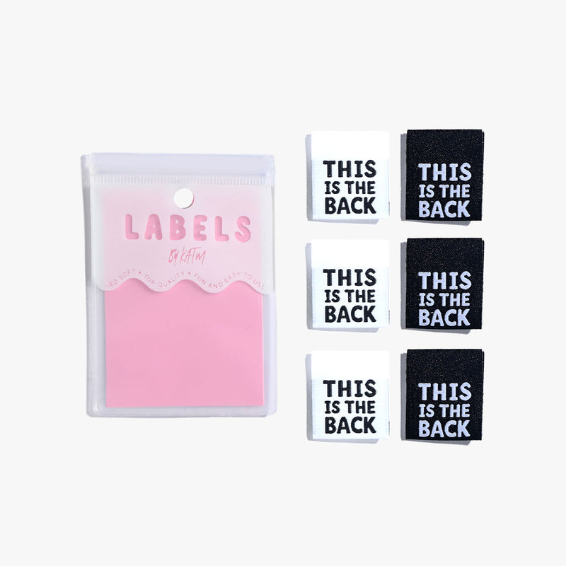 'This Is The Back' Woven Sewing Labels