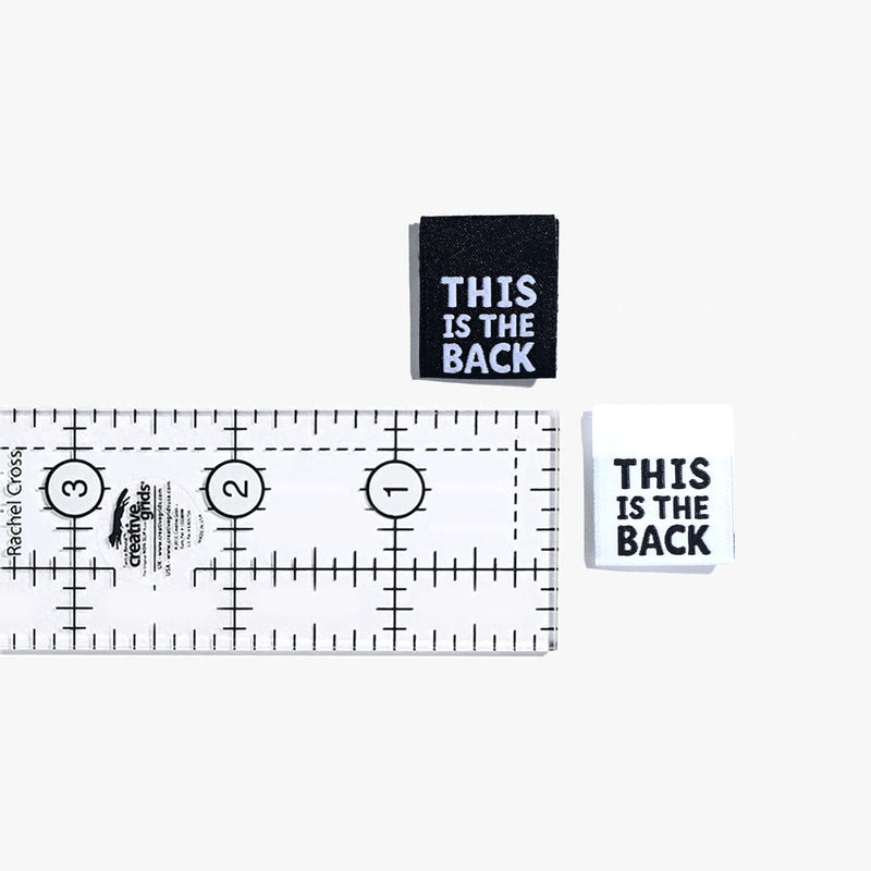 'This Is The Back' Woven Sewing Labels