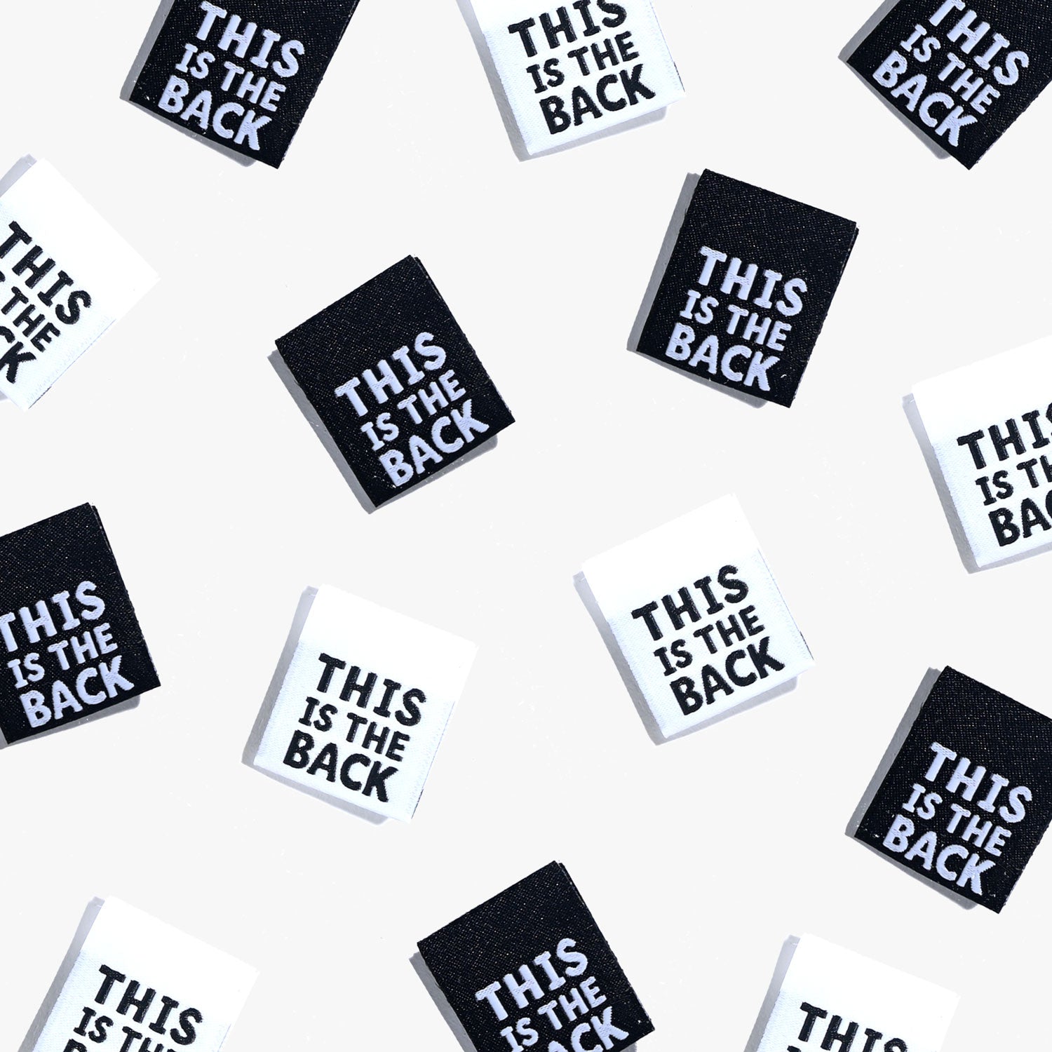 'This Is The Back' Woven Sewing Labels
