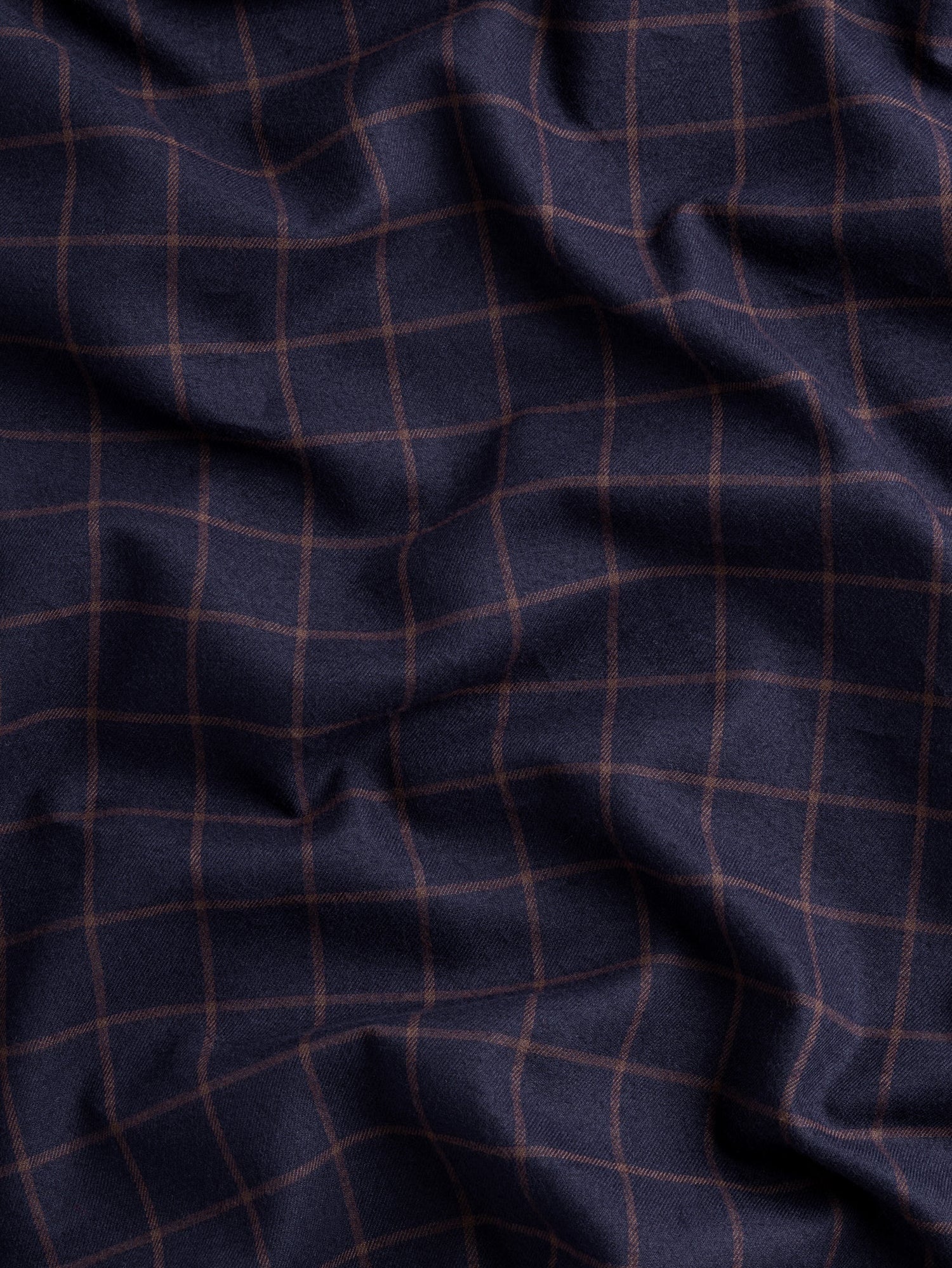 Twilight Check Brushed Cotton - Indigo + Ochre by Core Fabrics