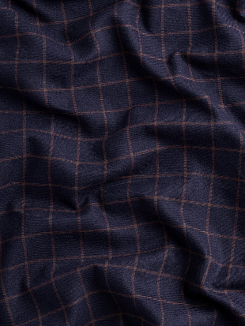 Twilight Check Brushed Cotton - Indigo + Ochre by Core Fabrics