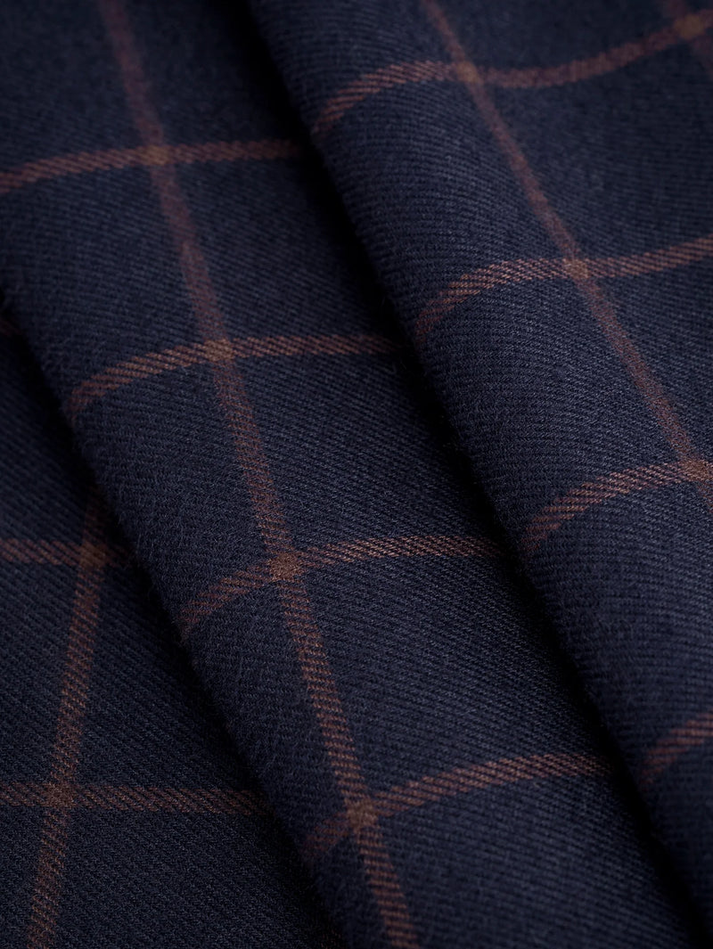 Twilight Check Brushed Cotton - Indigo + Ochre by Core Fabrics