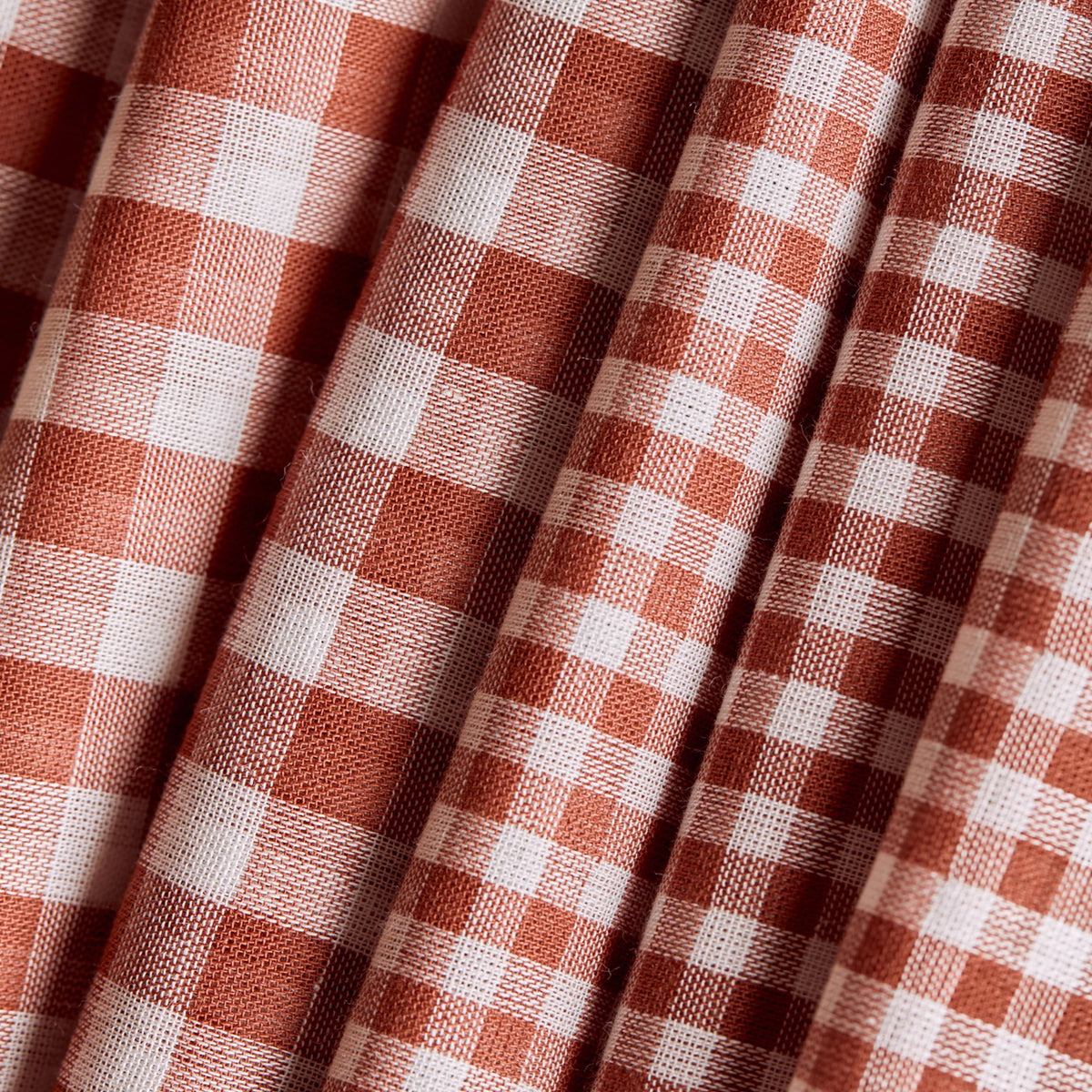 Gingham Off-White Chestnut Fabric