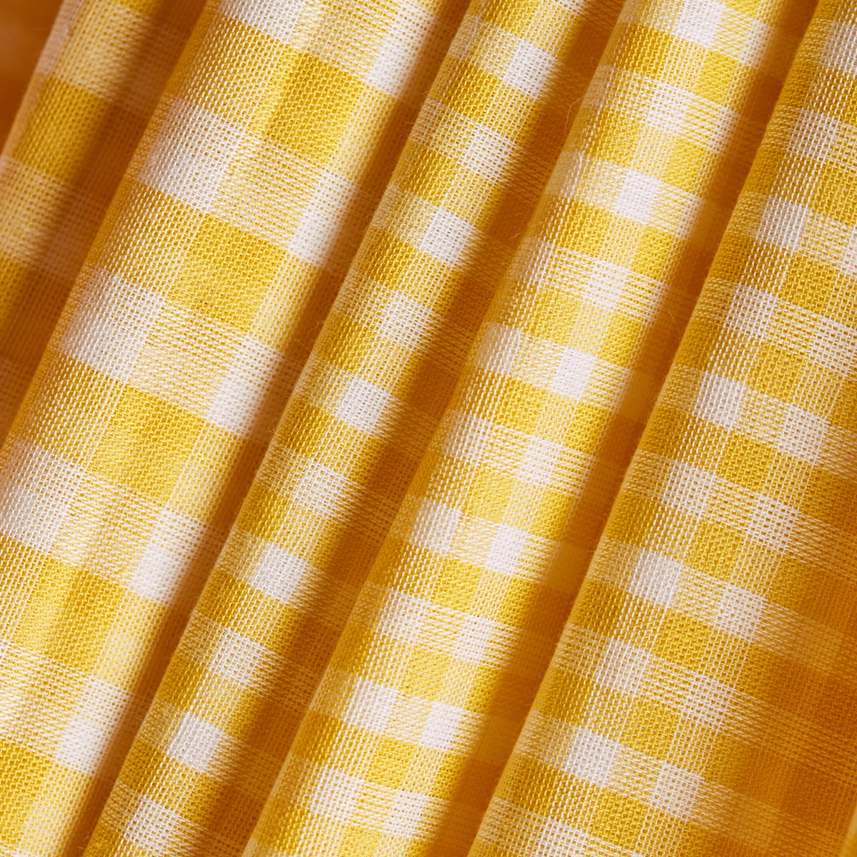 Gingham Off-White Lemon Fabric