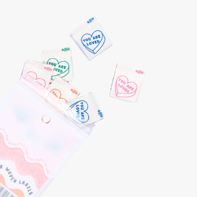 'You Are Loved' Woven Sewing Labels