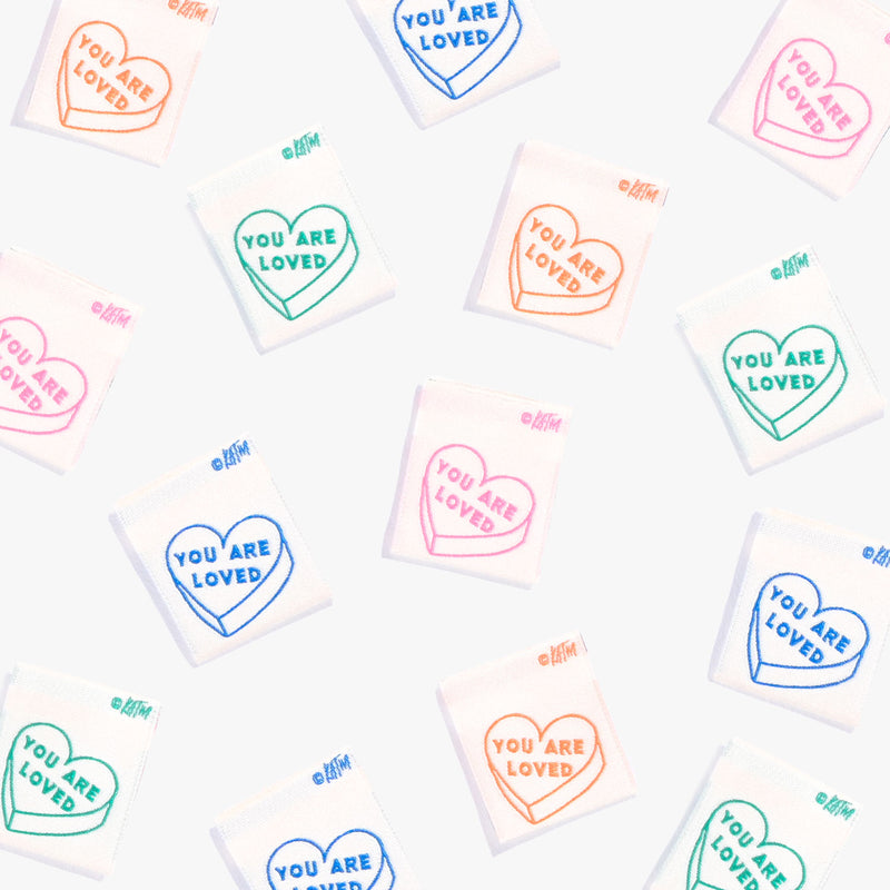 'You Are Loved' Woven Sewing Labels