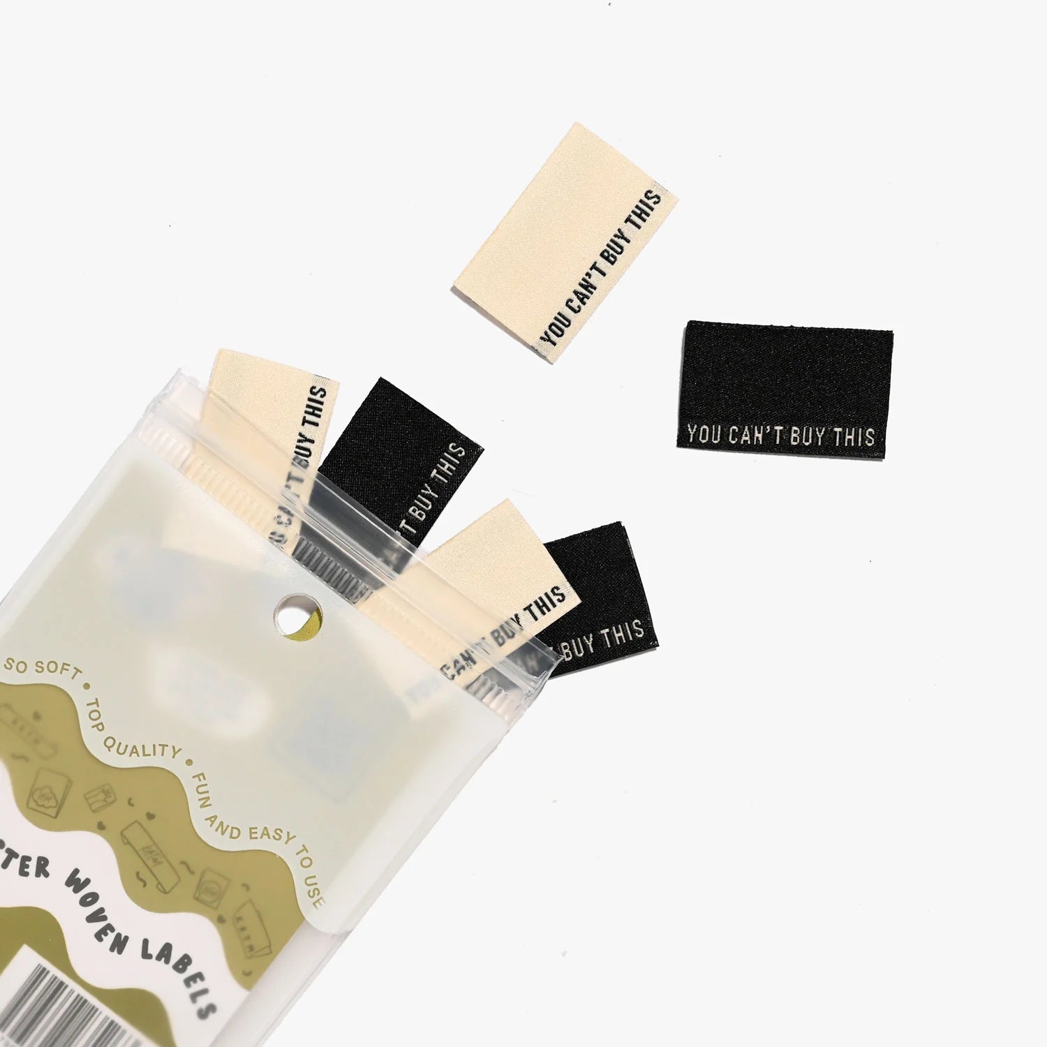 You Can't Buy This (Black/Cream) Woven Sewing Labels