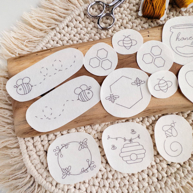 Bee Stick and Stitch Embroidery Patterns