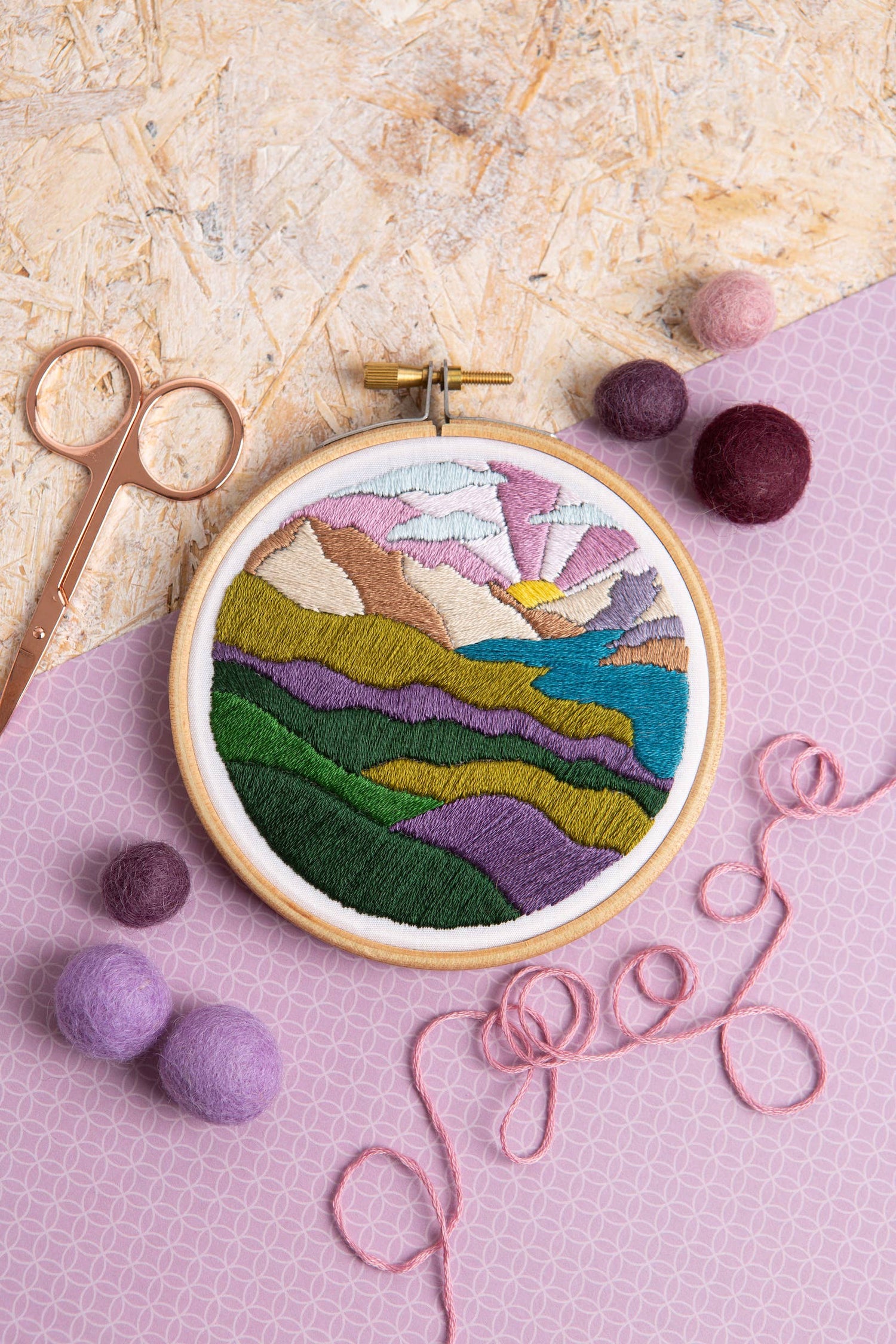 Highland Hike Mini Embroidery Kit | Complete Craft Kit for Beginners by Hawthorn Handmade