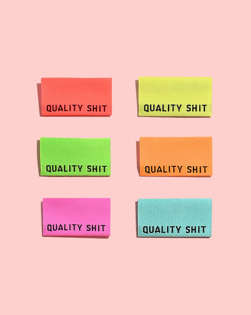 Quality Shit Woven Labels (Neon)