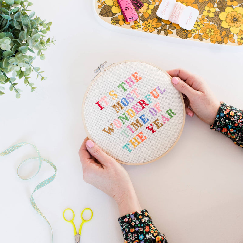 It's The Most Wonderful Time Cross Stitch Kit by Cotton Clara