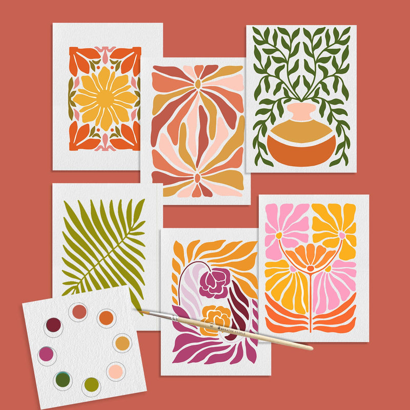 All in One Watercolour Postcard/Mini Print Kit: Abstract Flowers