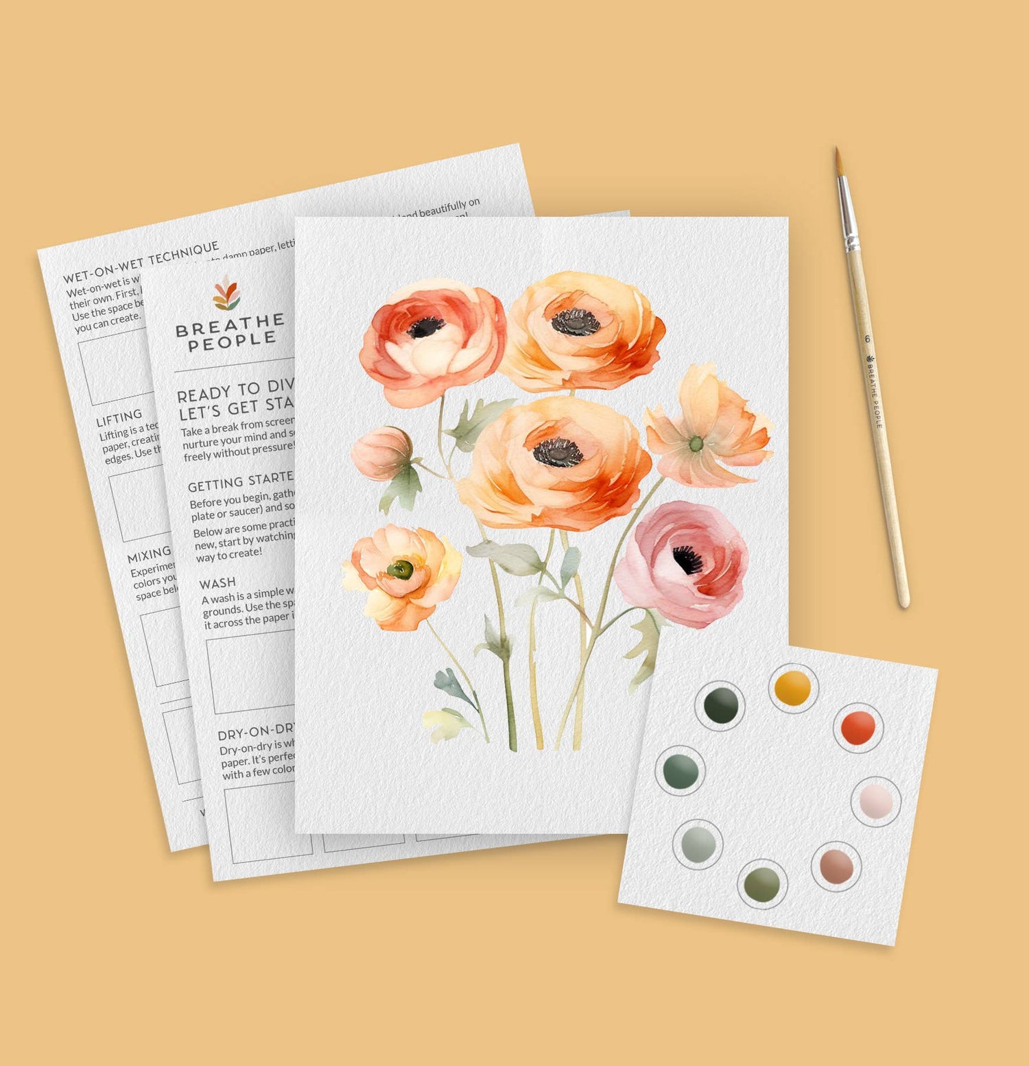 All-In-One Watercolour Kit - Ranunculus Blooms