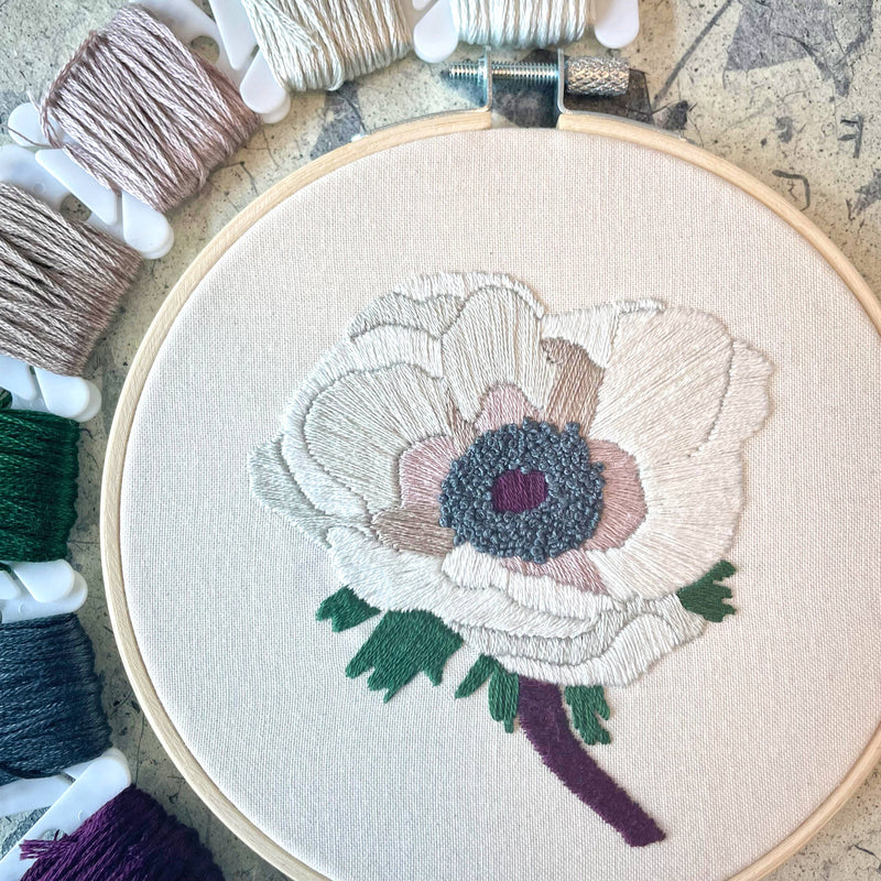 DIY Embroidery Kit - Anemone (5")