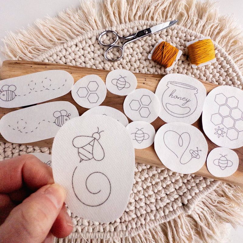 Bee Stick and Stitch Embroidery Patterns