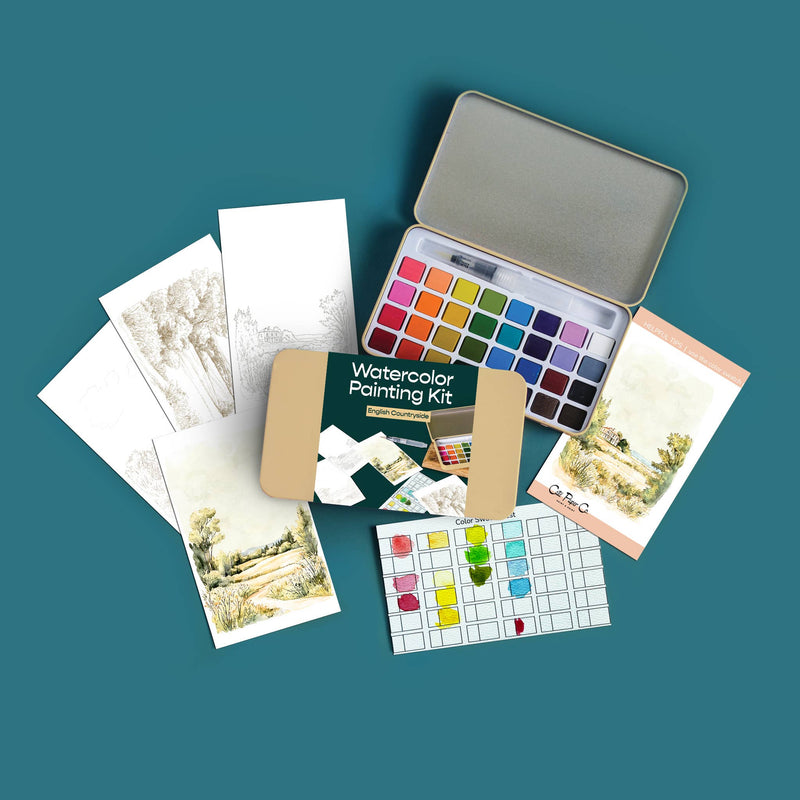 English Countryside Watercolour Painting Kit
