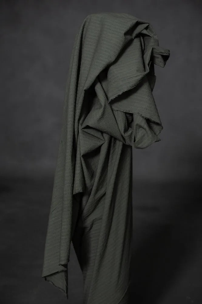 Aspen Green Organic Cotton Seersucker Stripe