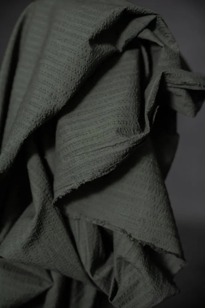 Aspen Green Organic Cotton Seersucker Stripe