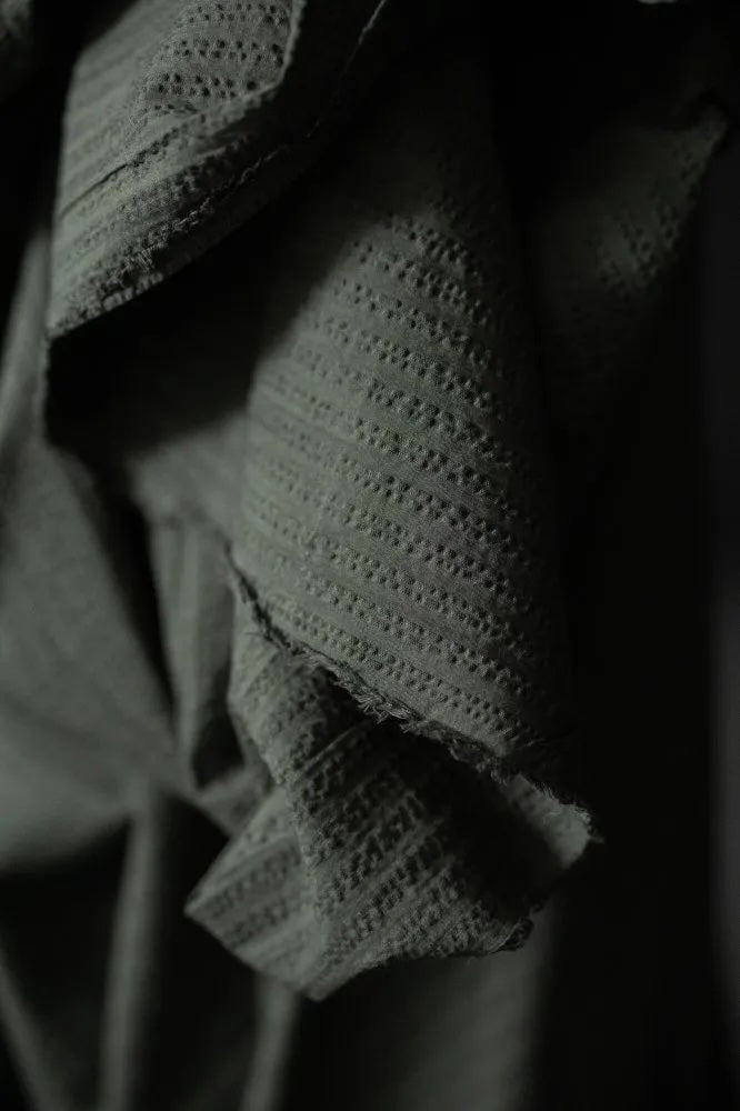 Aspen Green Organic Cotton Seersucker Stripe by Merchant & Mills