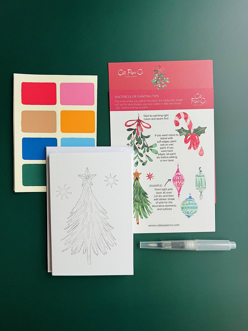 Watercolor Christmas Cards Kit by Cate Paper Co.