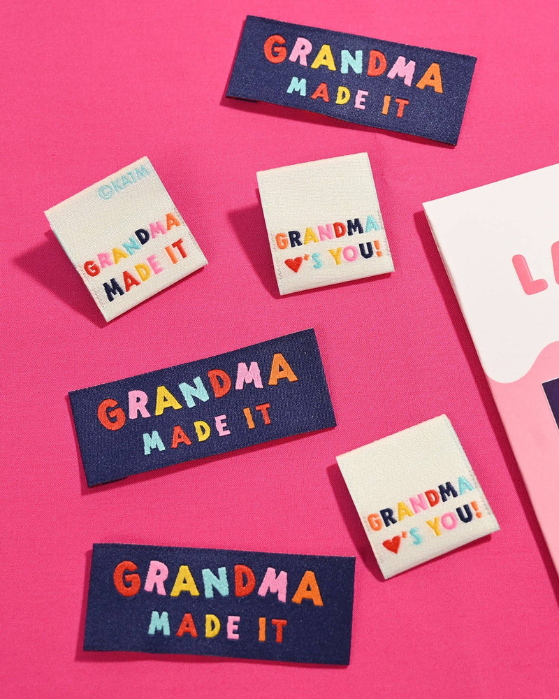 Grandma Made It/Grandma Loves You! Woven Labels | Case of 6 Units