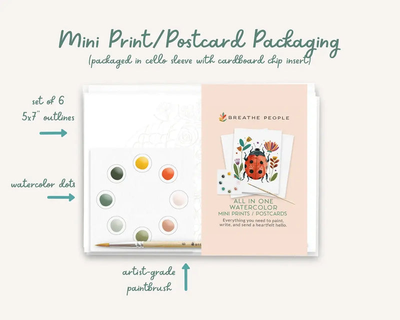 Watercolour Art Print/Postcard Kit: Vibrant Botanicals