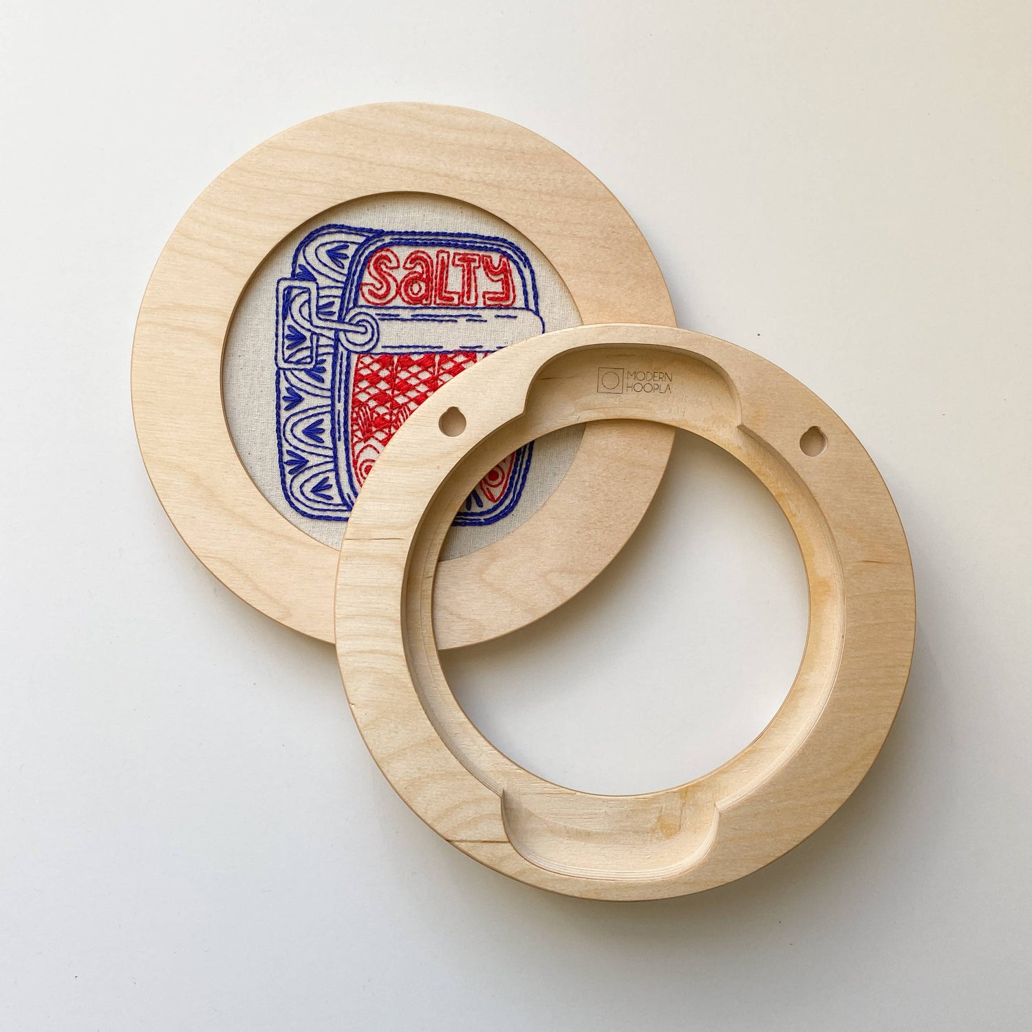 Circular Modern Embroidery Hoop Frame for 6" Hoops in Natural by Modern Hoopla
