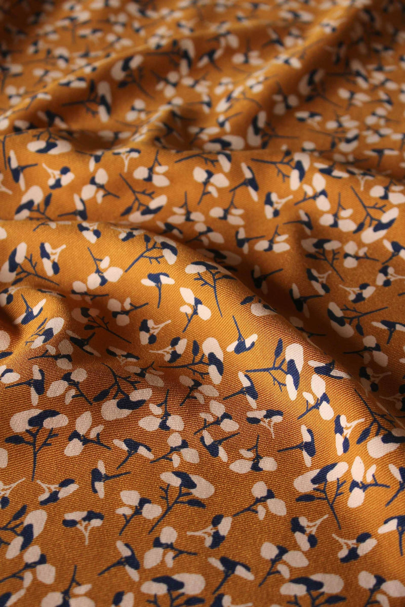 Yellow Curry Pinea Viscose Twill Fabric by Eglantine et Zoé