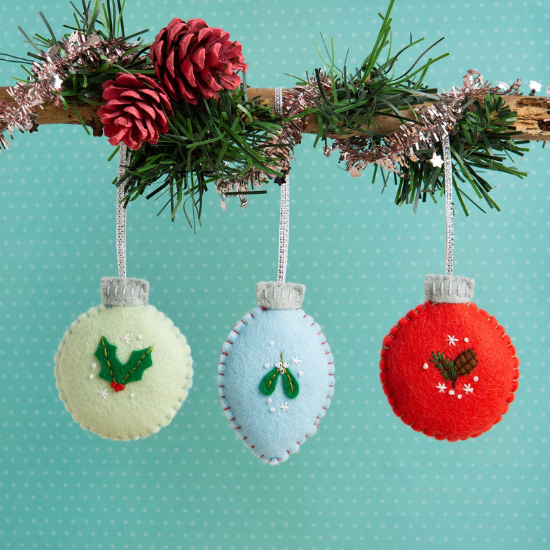 Christmas Baubles Felt Craft Kit | Christmas Craft Kit by Hawthron Handmade