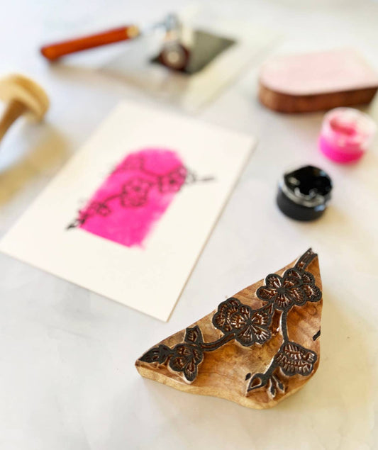 Cherry Blossom Wood Block Printing kit by Cate Paper Co