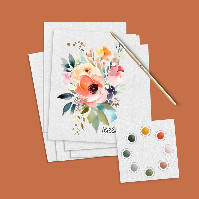 Watercolour Art Print/Postcard Kit: Vibrant Botanicals