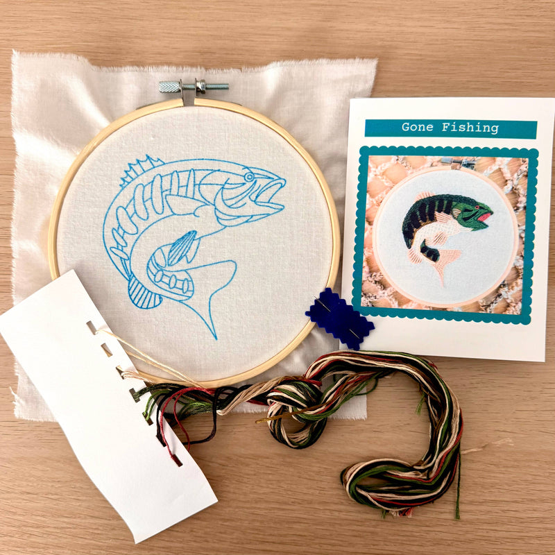 Gone Fishing Craft DIY Embroidery Kit